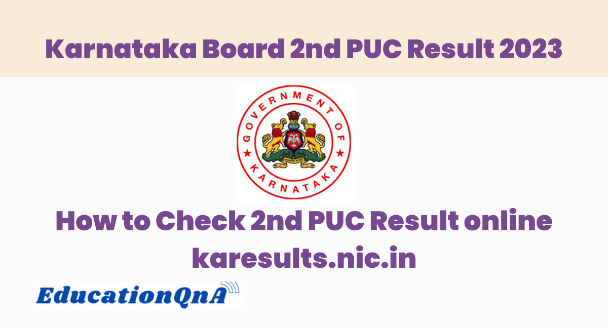 Karnataka Board 2nd PUC Result